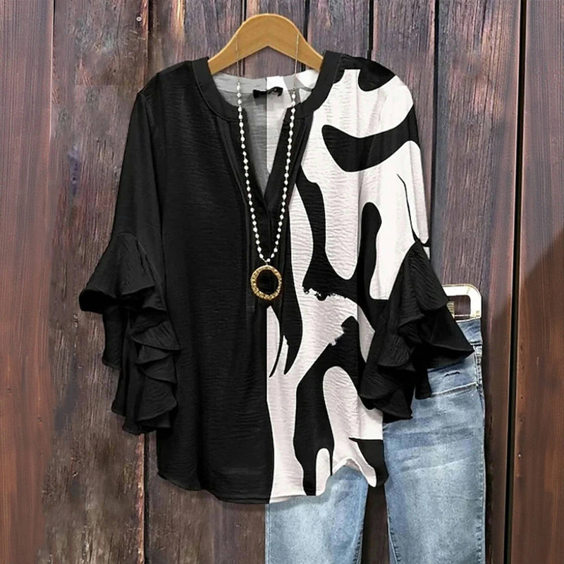 Phoebe – Relaxed Floral Ruffle Blouse
