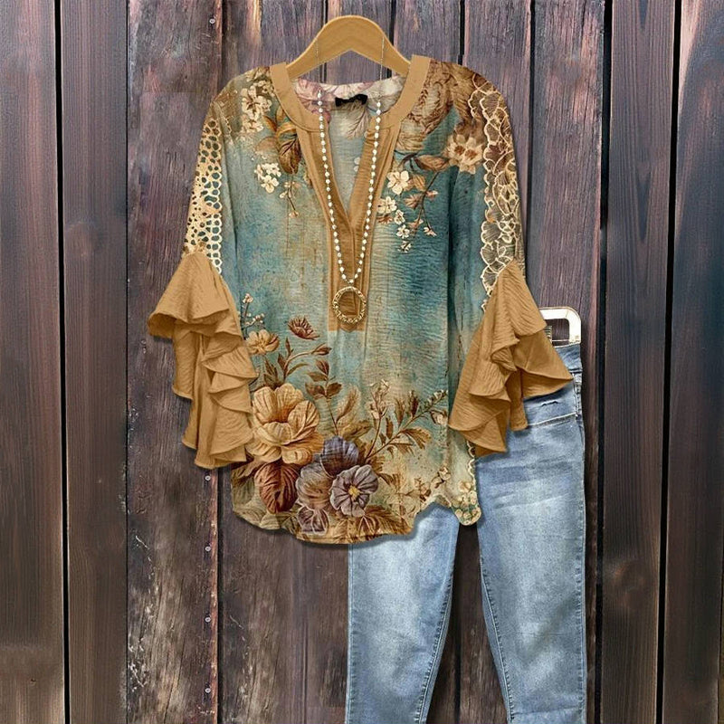 Poppy – Relaxed Floral Ruffle Blouse