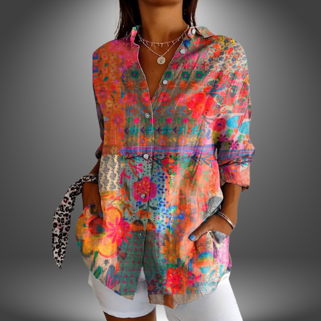 Jyla - Colorful Boho Printed Blouse