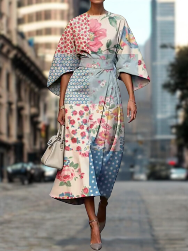 Freya - Luxury floral patchwork dress