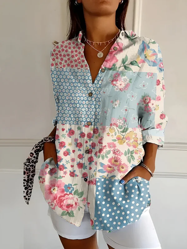 Sophie - Floral patchwork shirt