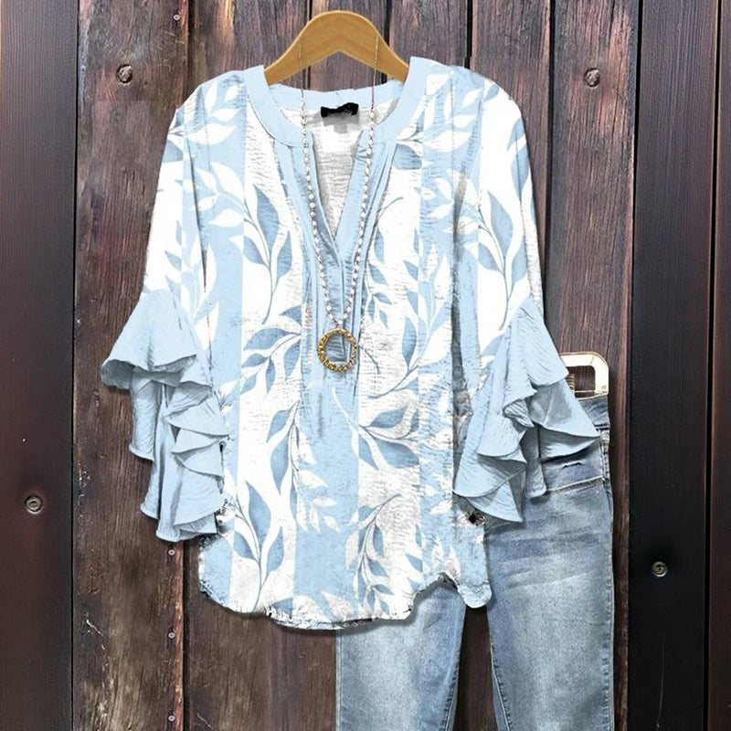 Georgia – Relaxed Floral Ruffle Blouse