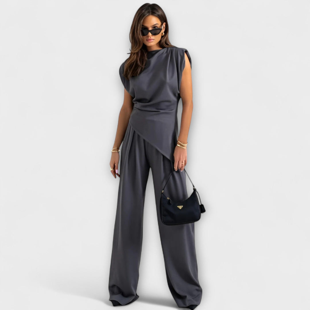 Sofia – Asymmetrical Ensemble with Draped Shoulders