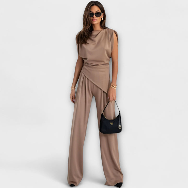 Sofia – Asymmetrical Ensemble with Draped Shoulders