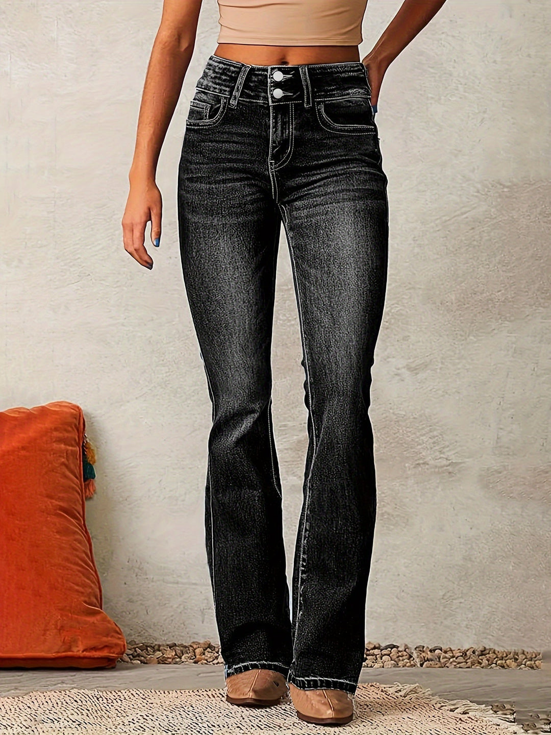 Aya™ | High-Waisted Flared Jeans