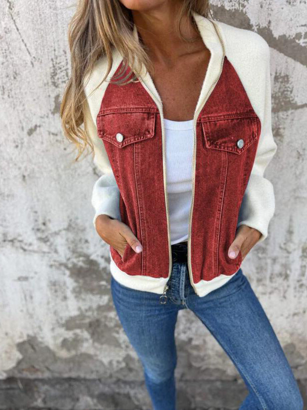 Clara - Stylish Slim Fit Jacket with Zipper and V-Neck