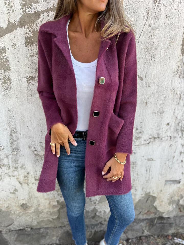 Eleanor – Casual Single-Breasted Thick Coat with Lapels