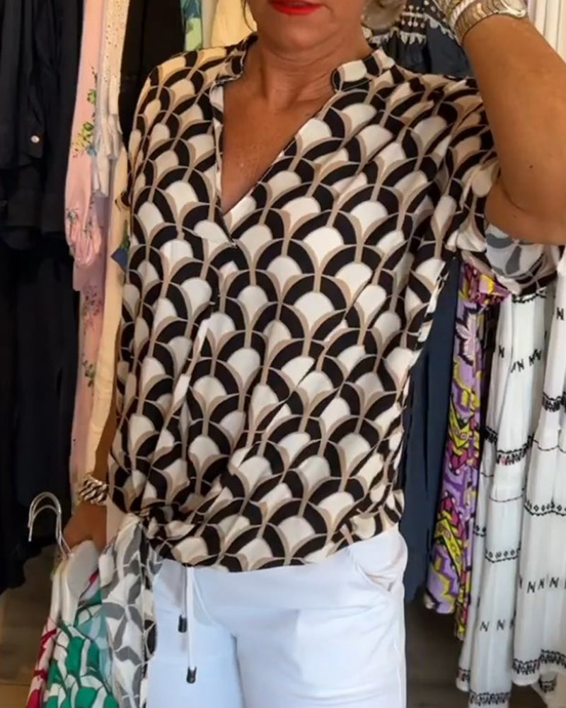 Zarae - Geometric Print Top