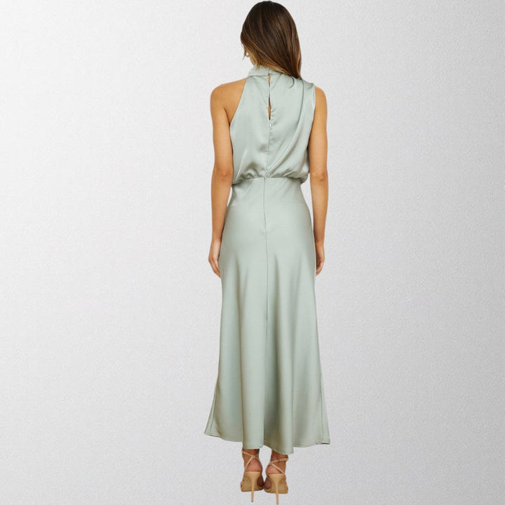 Olivia - Timeless Satin Halter Dress