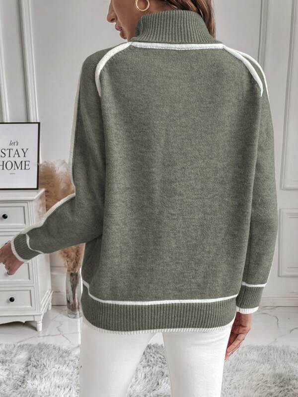Kara - Contrast Trim Turtleneck