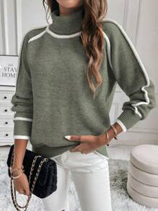 Kara - Contrast Trim Turtleneck