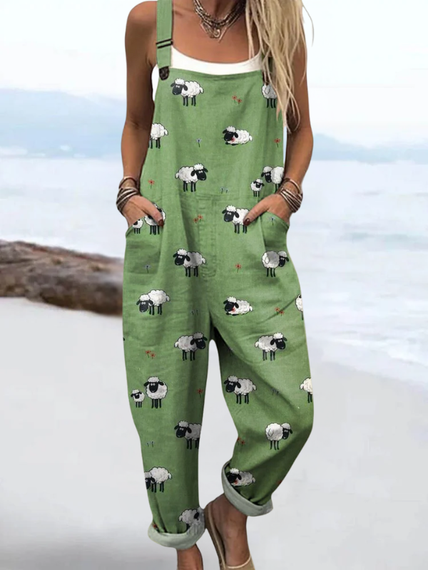 Elspeth | Floral patchwork strap overalls