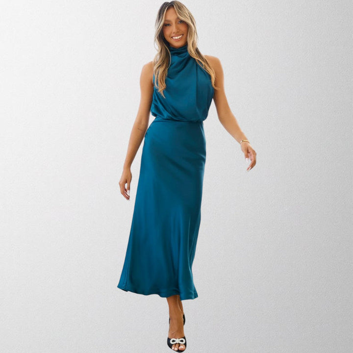 Olivia - Timeless Satin Halter Dress