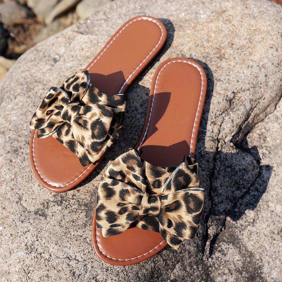 Ferina - Leopard Bow Slip-Ons