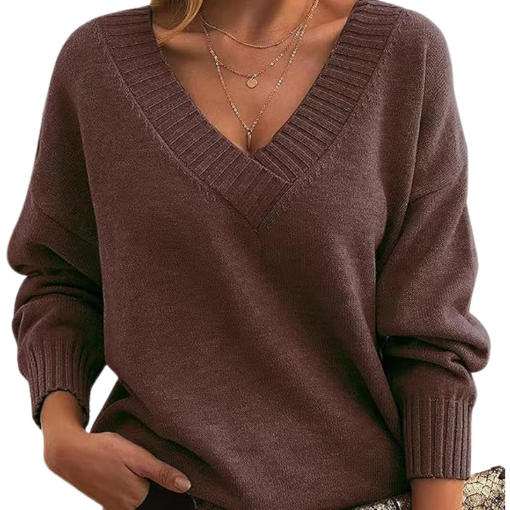 Luxury cashmere jumper with V-neck Perfect for everyday wear