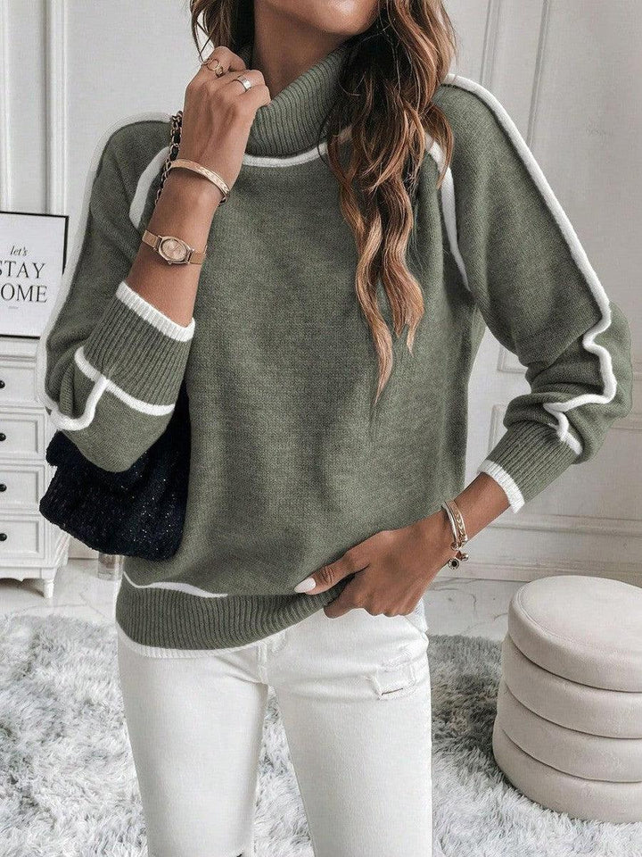 Kara - Contrast Trim Turtleneck