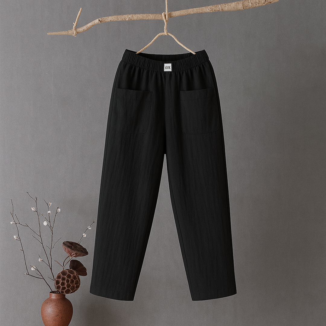 Erika™ | Casual Cotton and Linen Trousers with Elasticated Waist