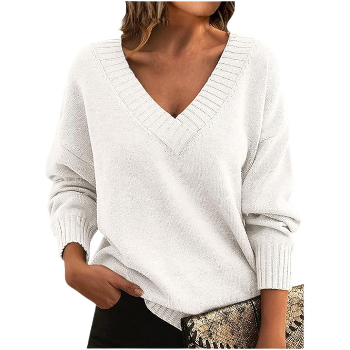 Luxury cashmere jumper with V-neck Perfect for everyday wear