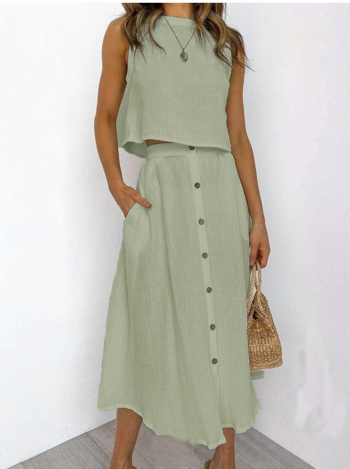 Viela - Effortless Buttoned Set