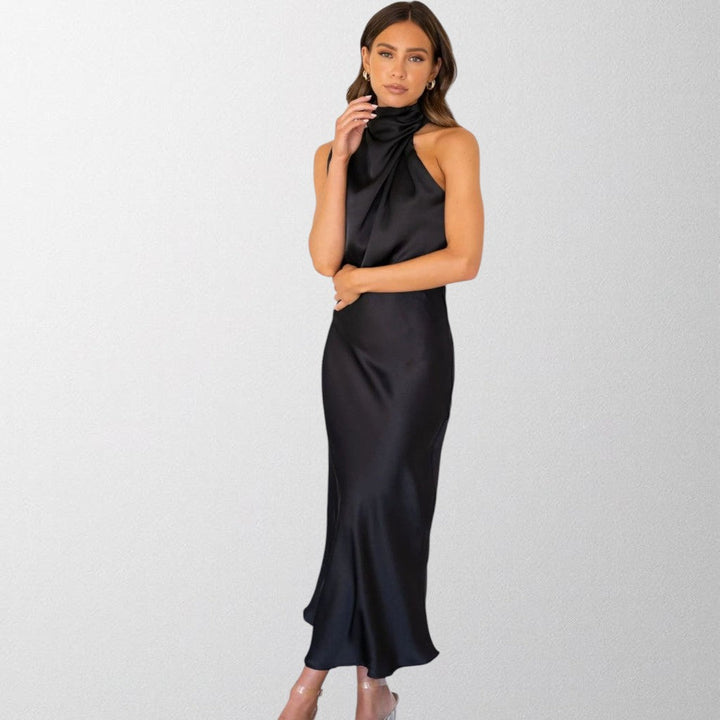 Olivia - Timeless Satin Halter Dress