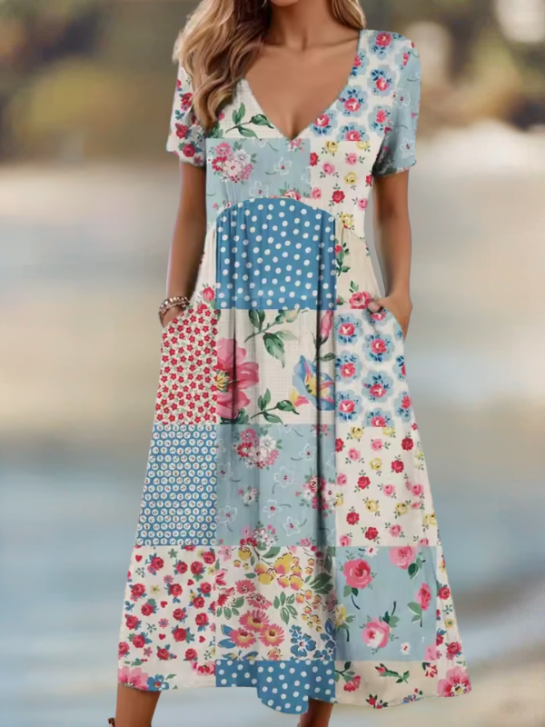 Arabella - Patchwork midi dress