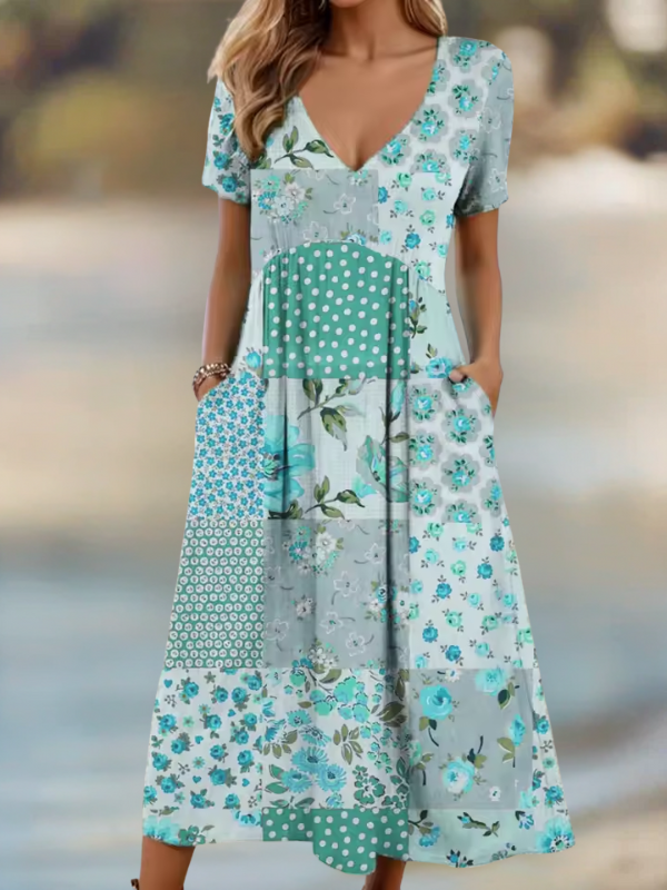Arabella - Patchwork midi dress