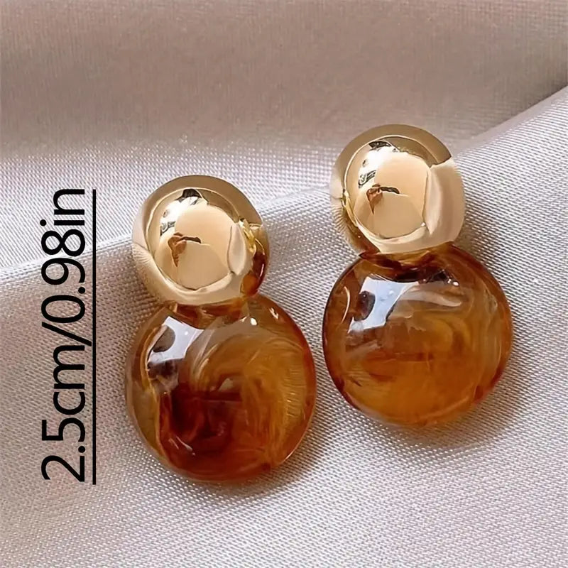 Amber Drop Earrings | Gold
