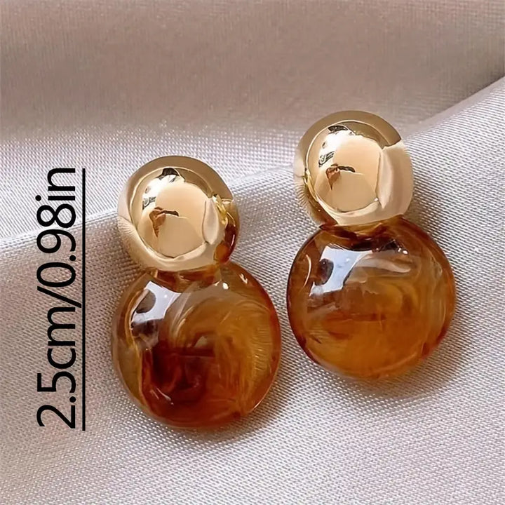 Amber Drop Earrings | Gold