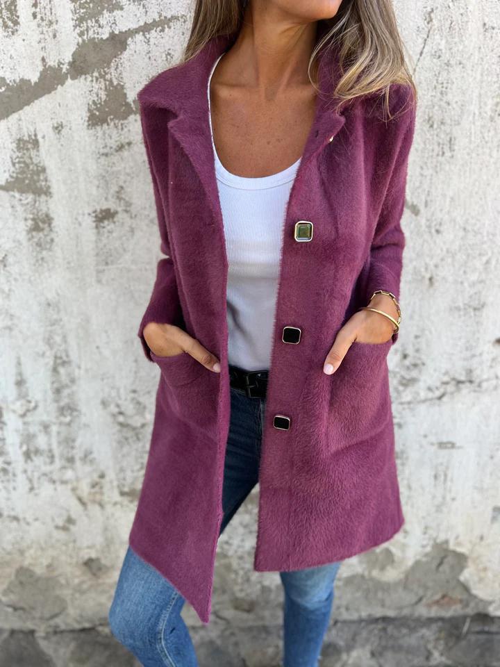 Eleanor – Casual Single-Breasted Thick Coat with Lapels
