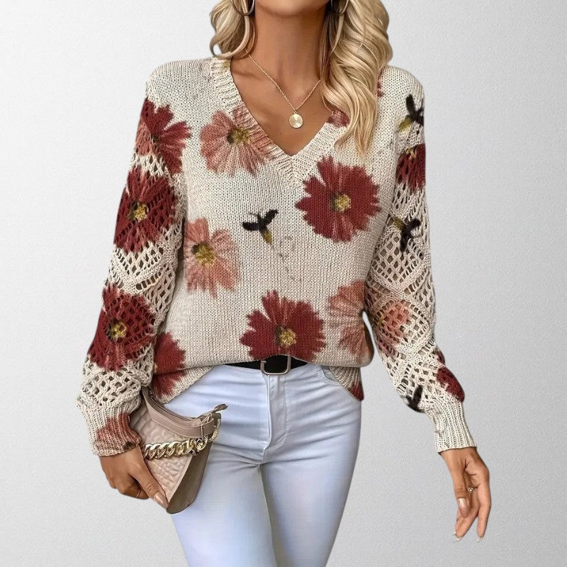 Olivia - Elegant Floral Knit Jumper