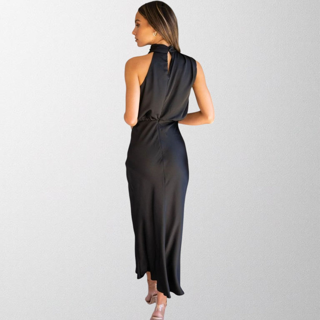 Olivia - Timeless Satin Halter Dress