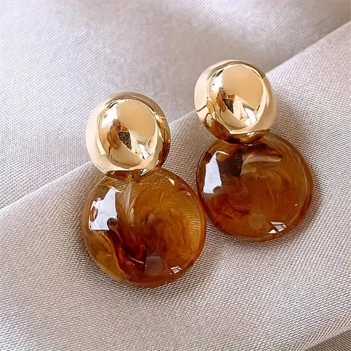 Amber Drop Earrings | Gold