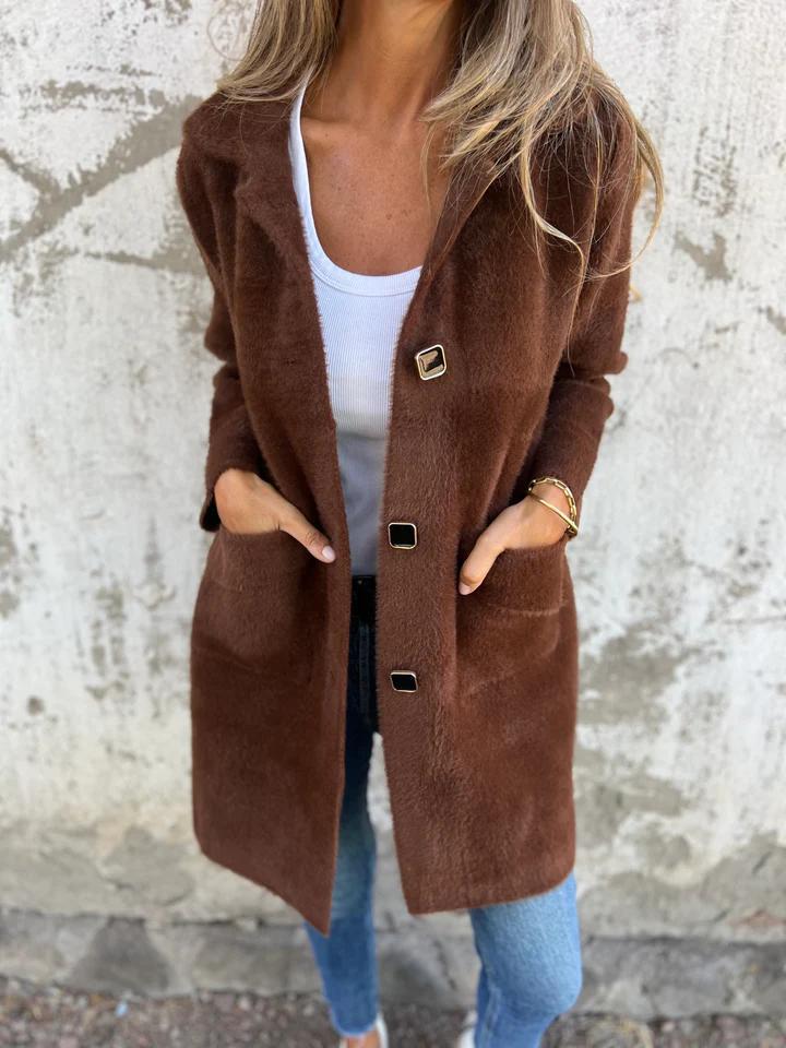 Eleanor – Casual Single-Breasted Thick Coat with Lapels