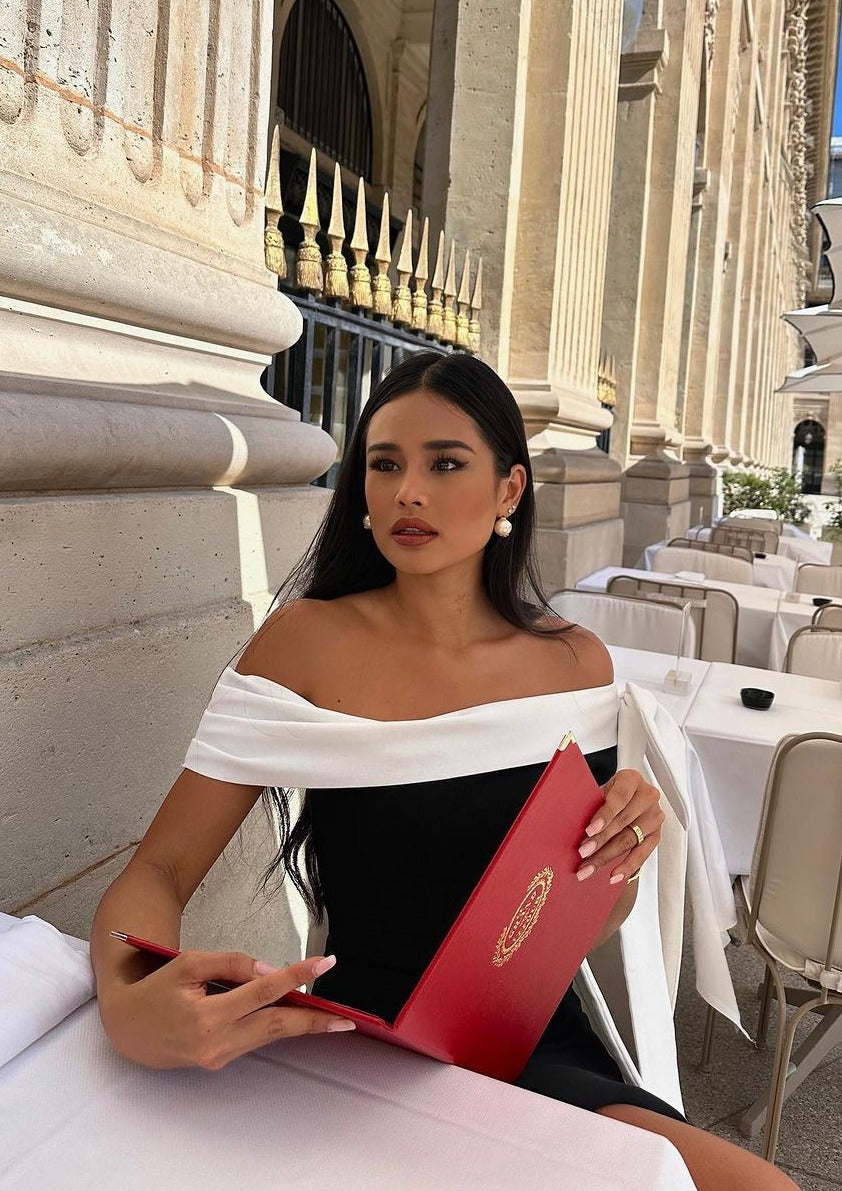 Novera - White Draped Detail Dress