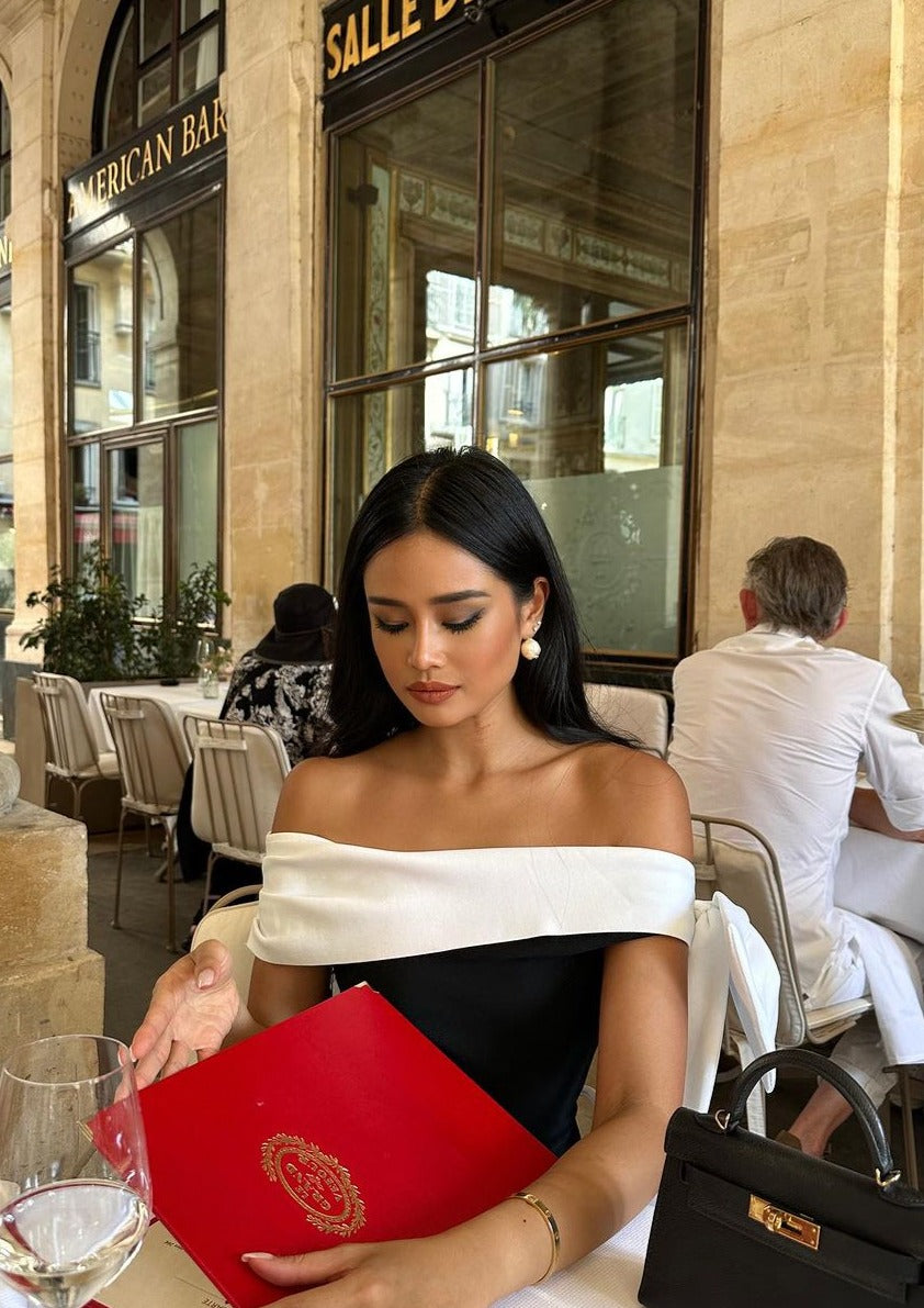 Novera - White Draped Detail Dress