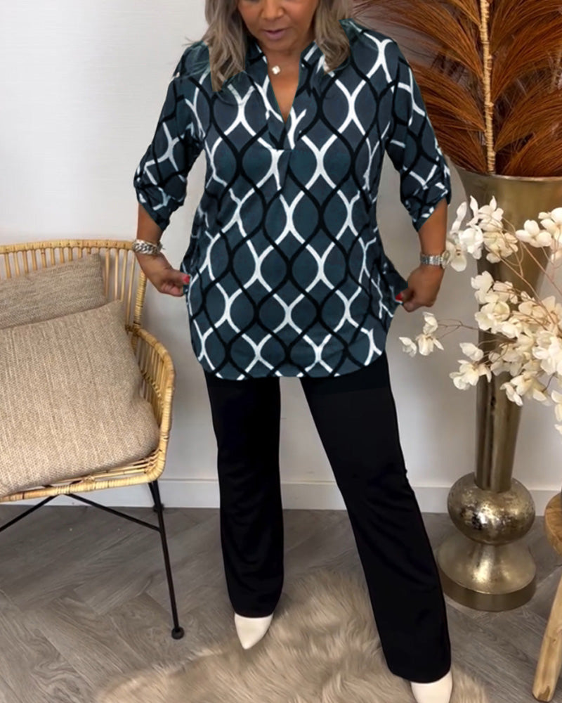 Oriana - Geometric Chic Blouse