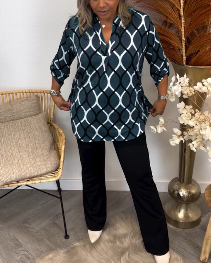 Oriana - Geometric Chic Blouse
