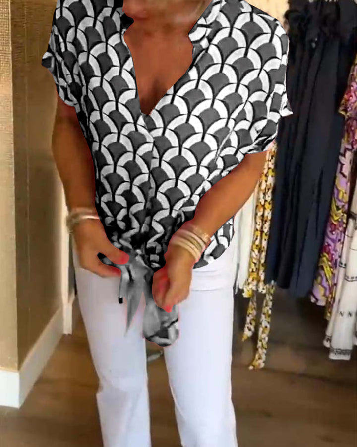 Zarae - Geometric Print Top