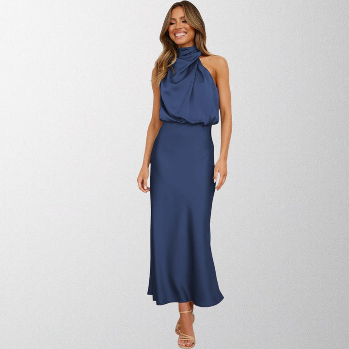 Olivia - Timeless Satin Halter Dress
