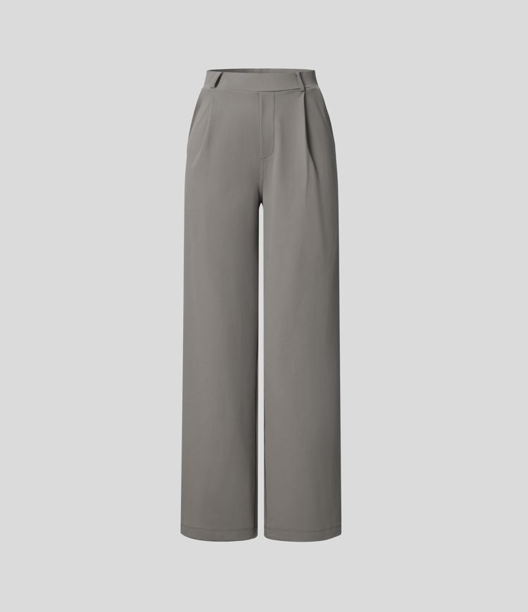 ColaTek Air™ Flared Trousers with High Waist and Side Zip Pockets