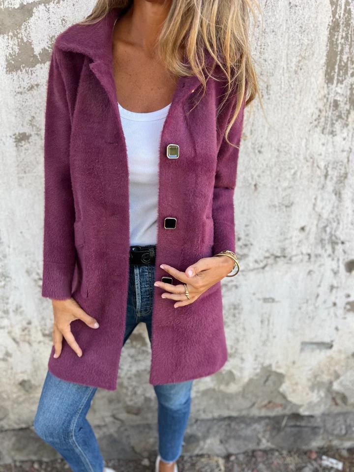 Eleanor – Casual Single-Breasted Thick Coat with Lapels