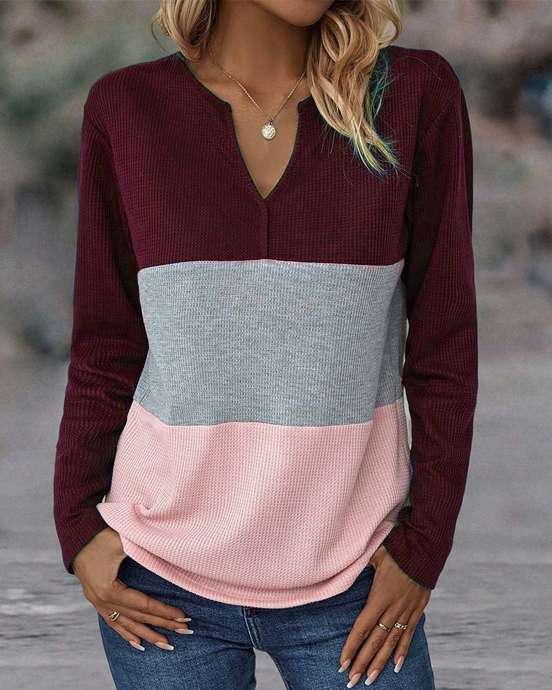 Lyrenia - Cozy Colorblock Pullover