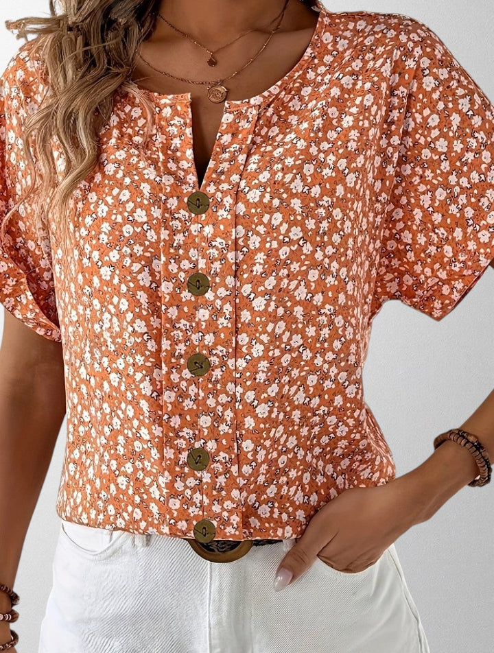 Olivia - Floral Button-Up Blouse
