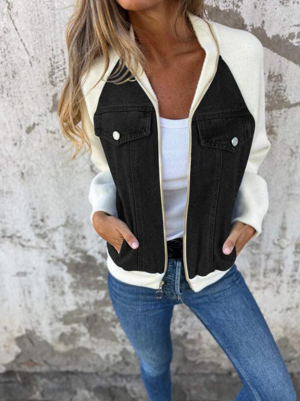 Clara - Stylish Slim Fit Jacket with Zipper and V-Neck