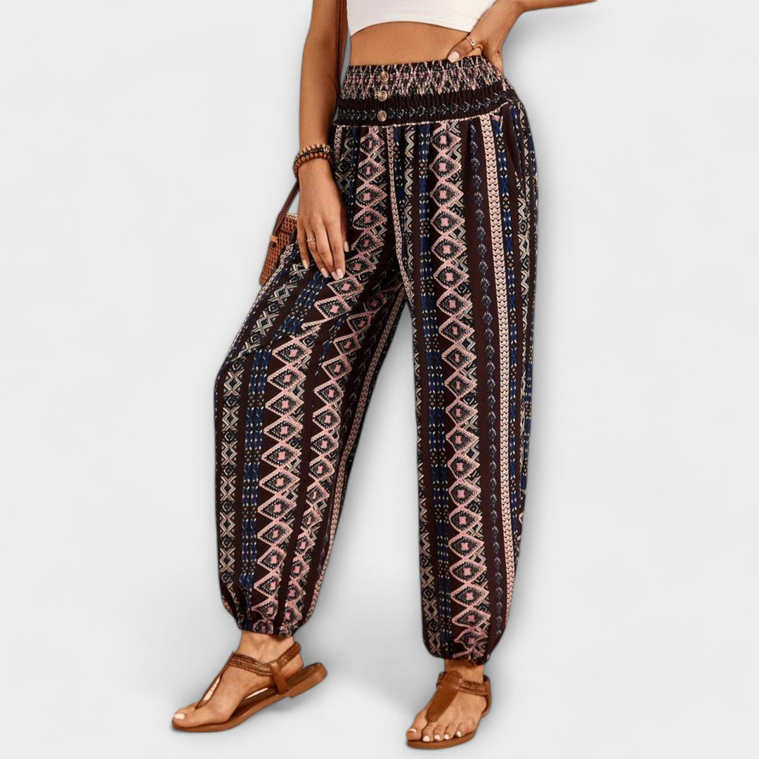 Scarlett - Trousers with Ethnic Graphic