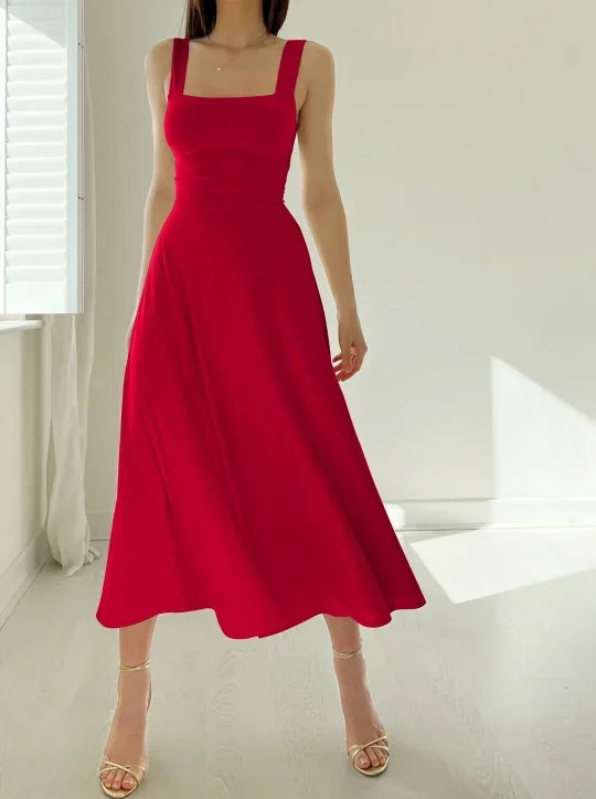 Celianne - Elegant Square Neck Dress