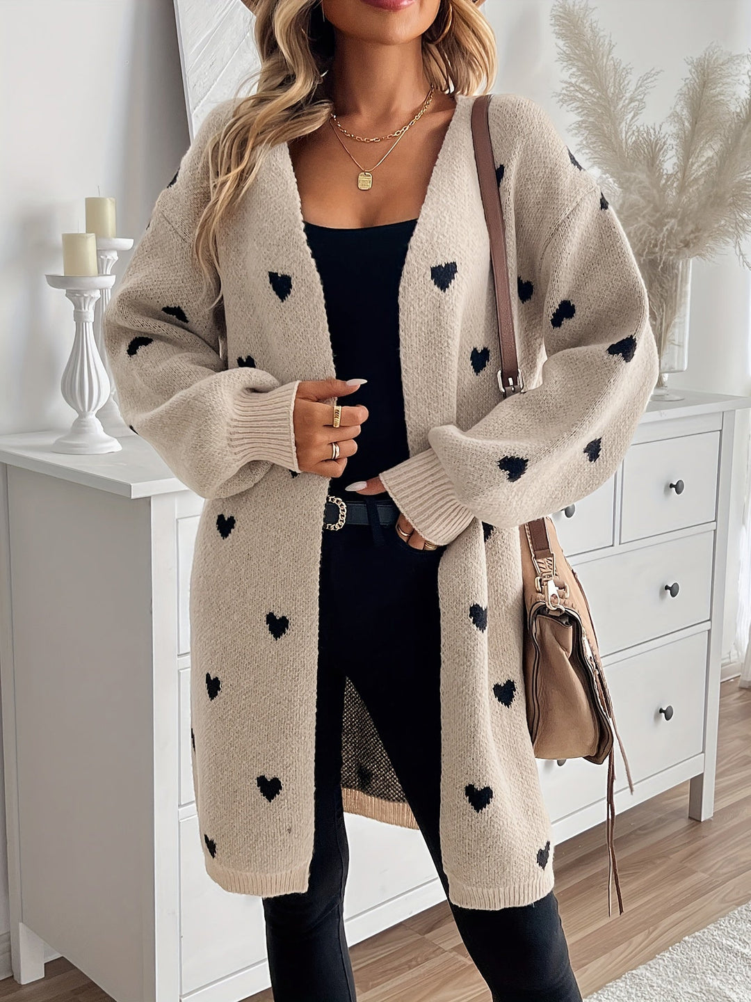 Rachelle - Heart Patterned Cardigan