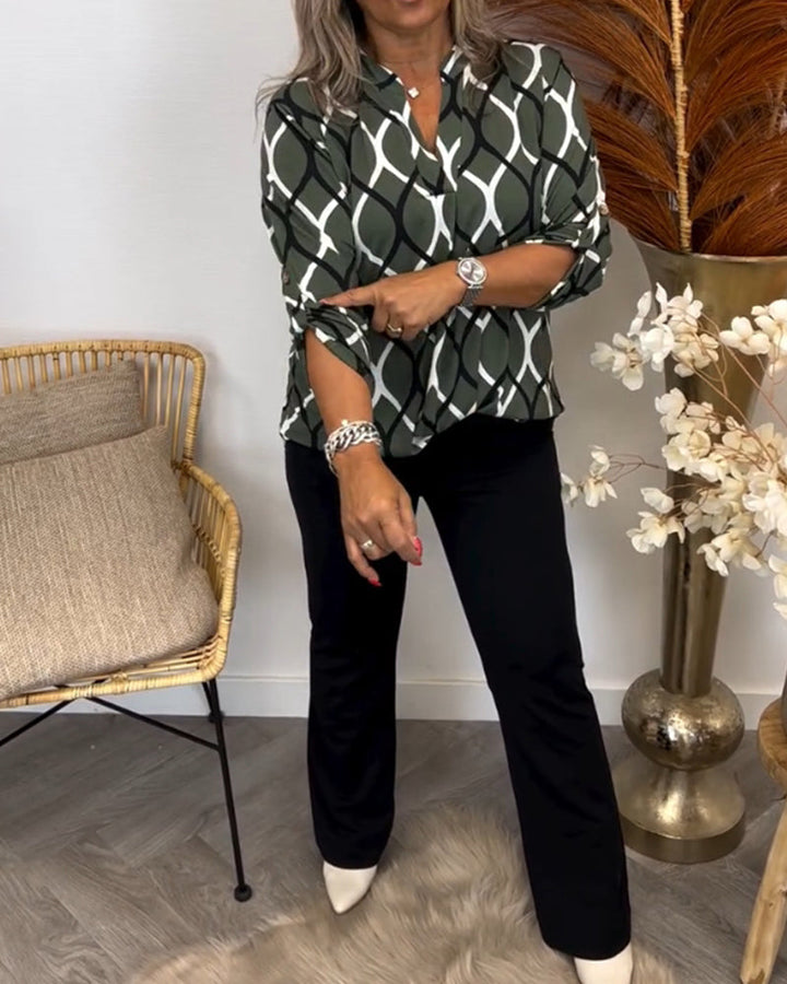 Oriana - Geometric Chic Blouse