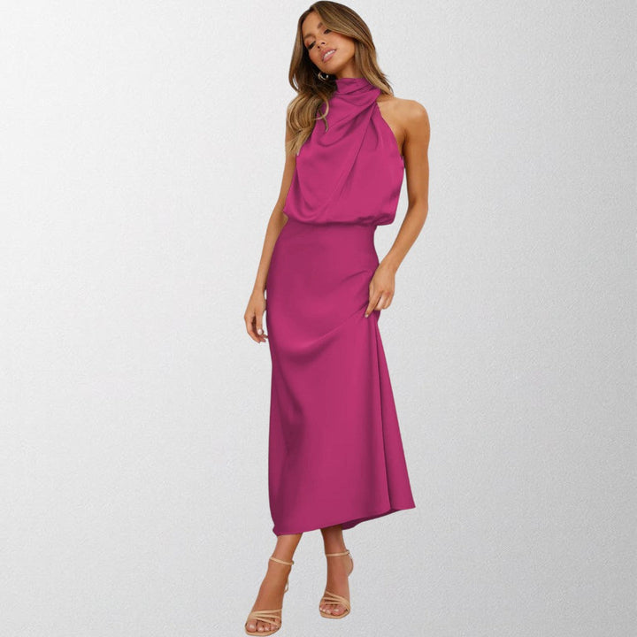 Olivia - Timeless Satin Halter Dress