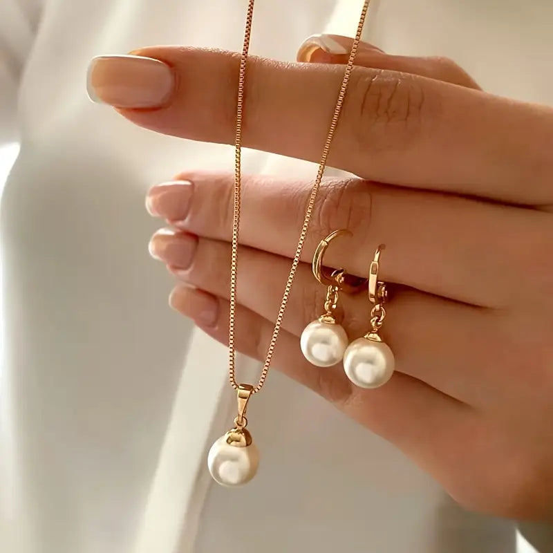 Golden Grace Pearl Set | Gold